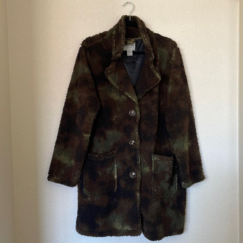 Camouflage Faux Fur Coat